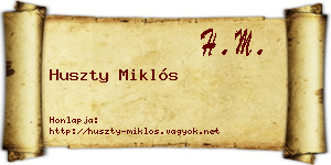 Huszty Miklós névjegykártya